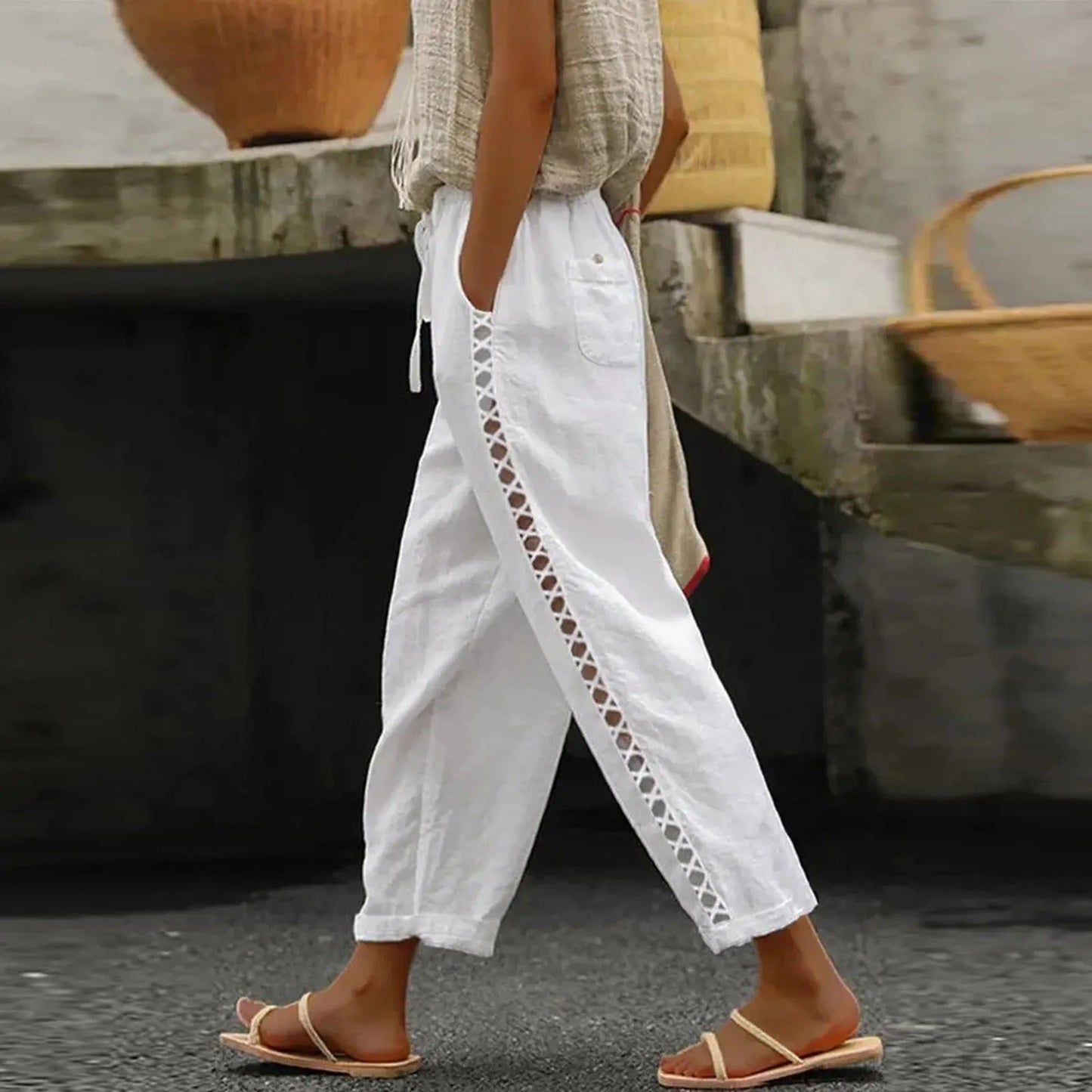 Wijde Broek Casual Baggy Stijl voor Vrouw