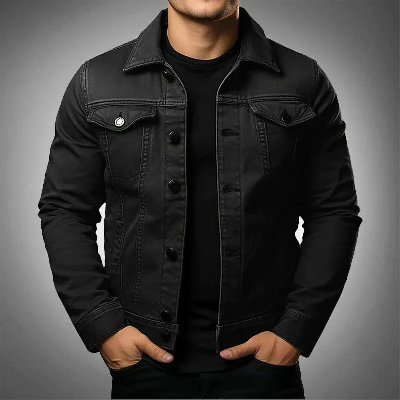 Heren Blauwe Denim Jack Trendy Model