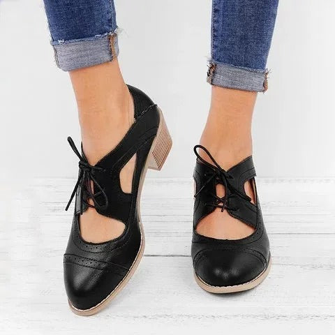 Taps Leren Schoenen Toelopend Model voor Dames - StudioMarella