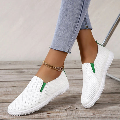 Dameschoenen Comfortabele Platte Leer Schoenen
