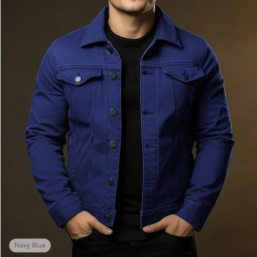 Heren Blauwe Denim Jack Trendy Model