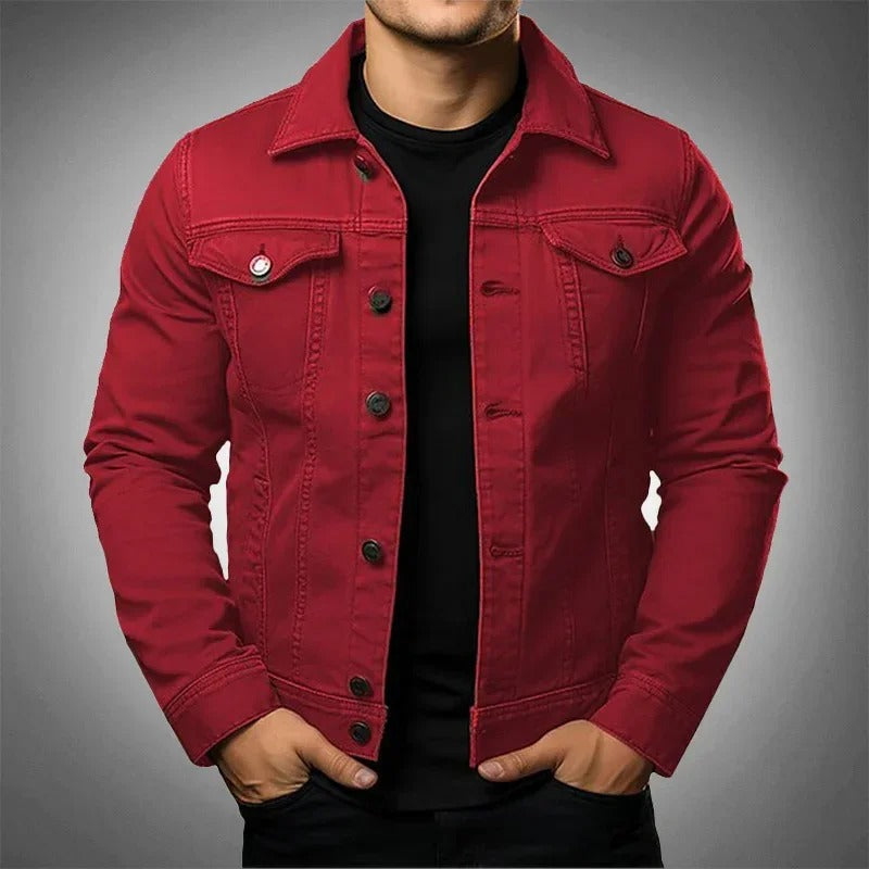 Heren Blauwe Denim Jack Trendy Model