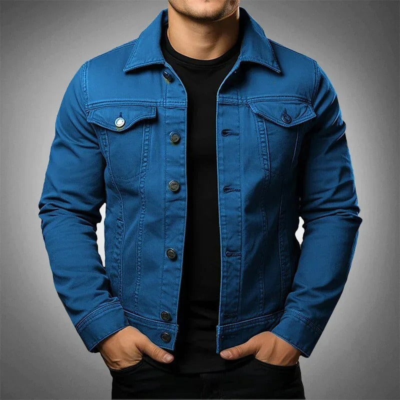 Heren Blauwe Denim Jack Trendy Model