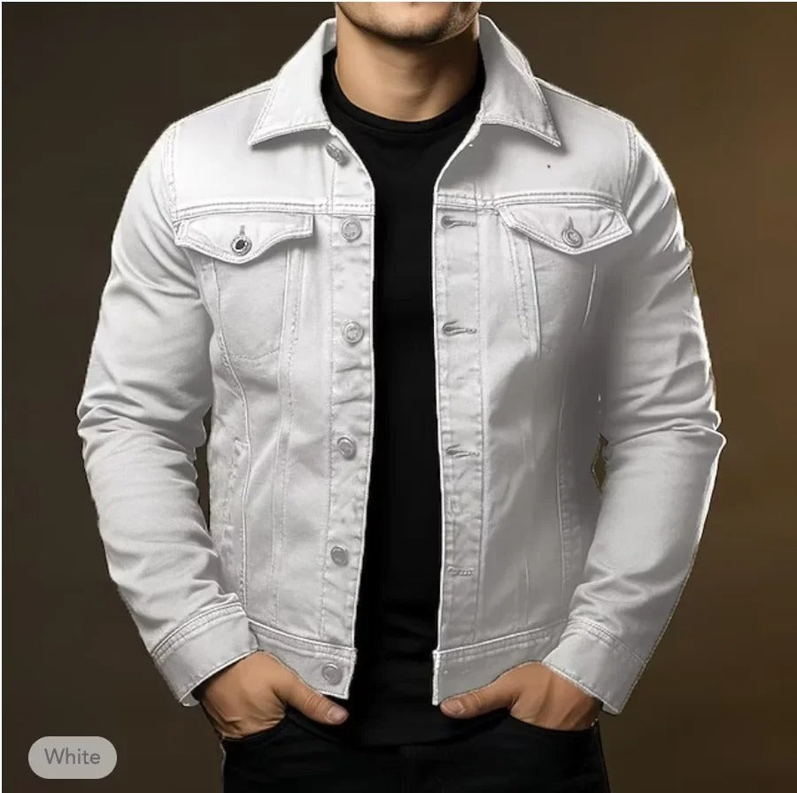 Heren Blauwe Denim Jack Trendy Model