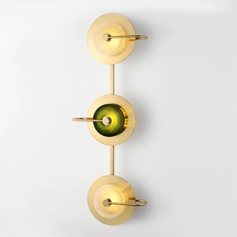 Messing Wandlamp met Glazen Kap - Modern Scandinavisch Design - Groen & Helder Glas - 2 & 3-Lichtpunt Opties