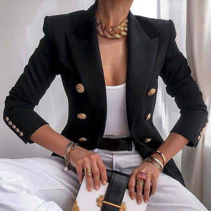 Designer Blazer Heren Getailleerd Dubbele Knopen Luxe Look