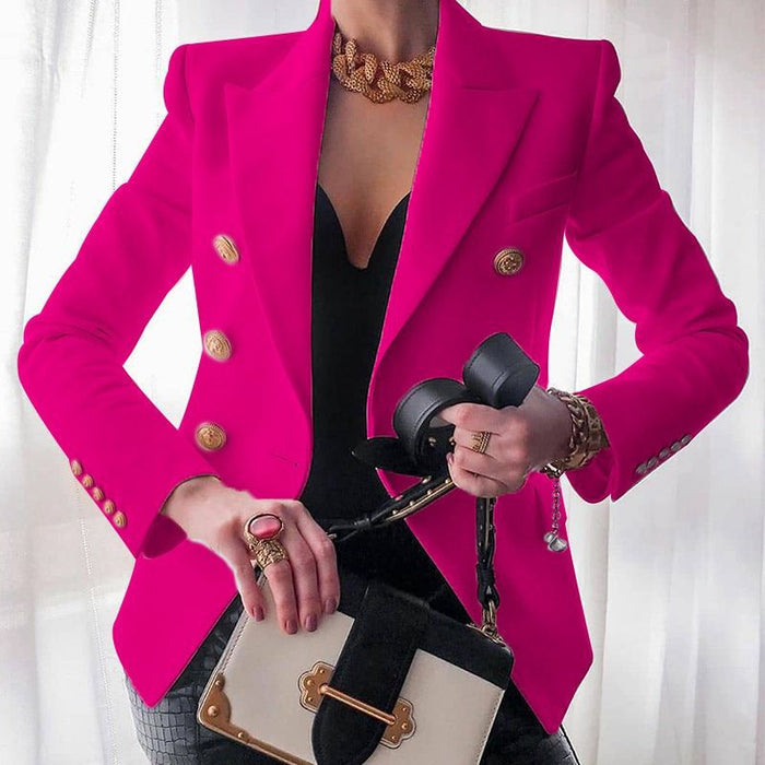 Designer Blazer Heren Getailleerd Dubbele Knopen Luxe Look