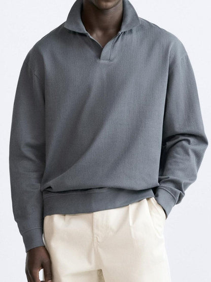 Beige Pullover met Polokraag voor Elegante Look