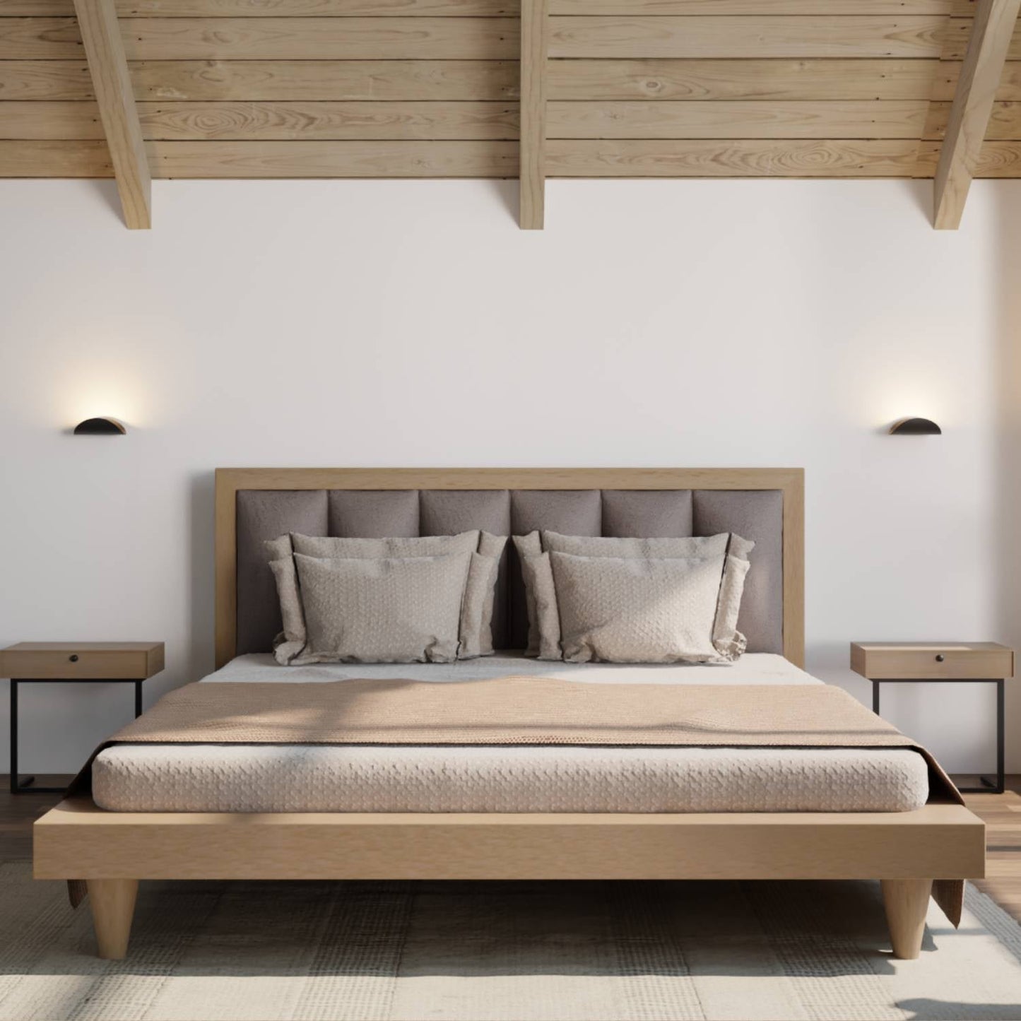 Minimalistische half ronde led wandlamp met warm indirect licht voor binnen en beschut buiten