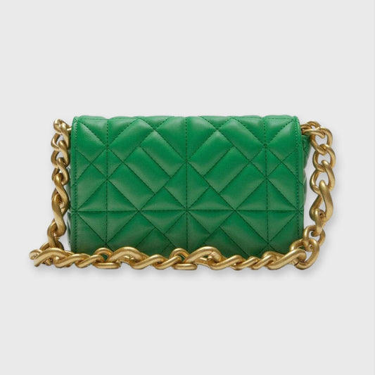 Vegan Leren Schouderbag Groen Met Ketting - StudioMarella