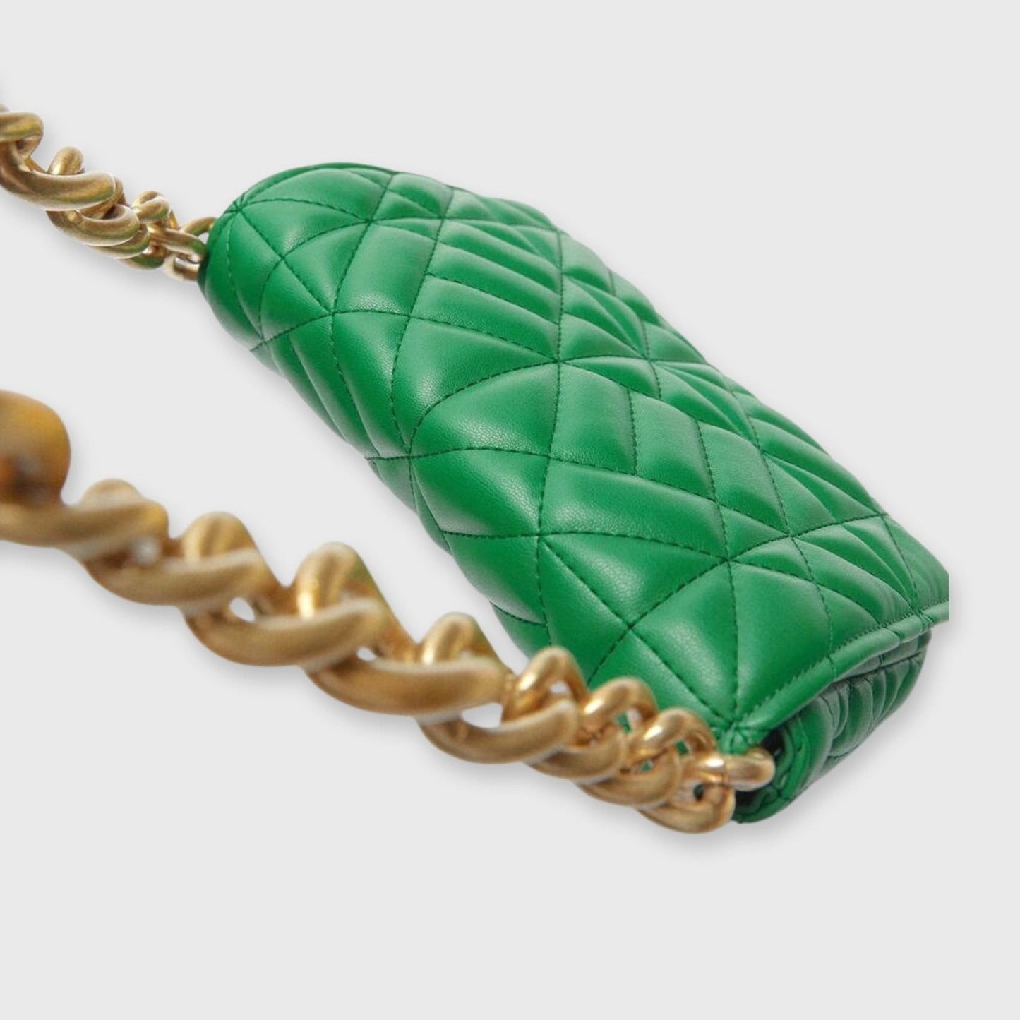 Vegan Leren Schouderbag Groen Met Ketting