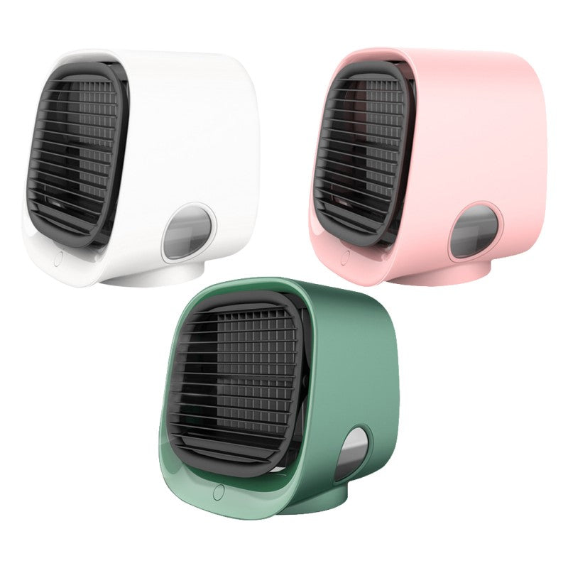 Compacte airco met luchtkoeler en luchtbevochtiger voor slaapkamer en kantoor via usb