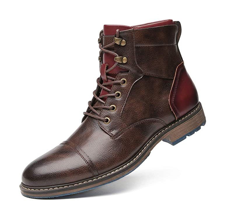 Zwarte Leren Herenlaarzen Klassiek Model Elegante Stijl