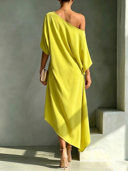 Dames Jurk Asymmetrisch Elegant Model