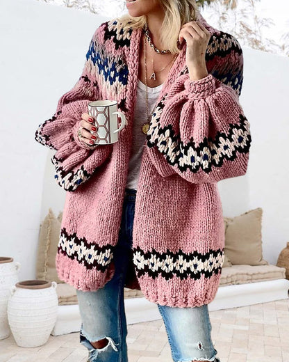 Vest met lantaarnvormige mouwen in de kleur Roze voor dames in stijl ideaal voor de herfst.