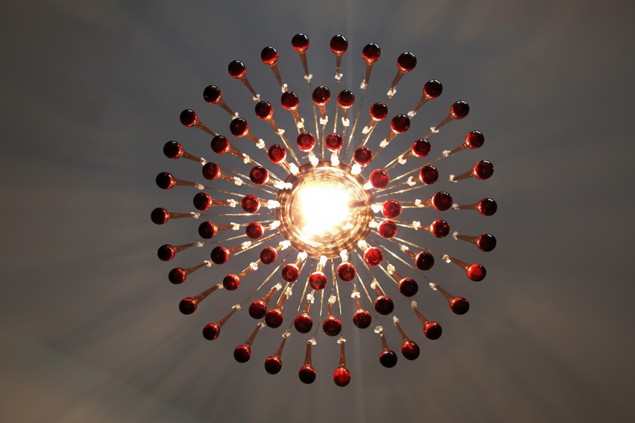 Hanglamp Amberglas E27 Goud Ø60cm Druppels Kristal Woonkamer Eetkamer Hal Kroonluchter Murano Stijl Art Deco