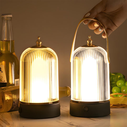 Tafellamp Lantaarn Oplaadbaar Dimbaar Metaal Acryl Zwart Sfeerverlichting Slaapkamer Woonkamer Nachtlamp Touch Vintage