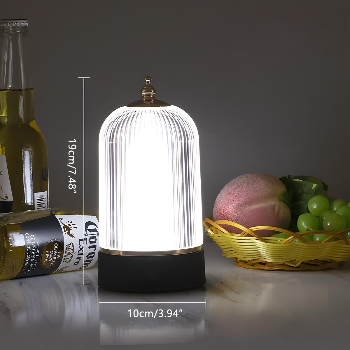 Tafellamp Lantaarn Oplaadbaar Dimbaar Metaal Acryl Zwart Sfeerverlichting Slaapkamer Woonkamer Nachtlamp Touch Vintage