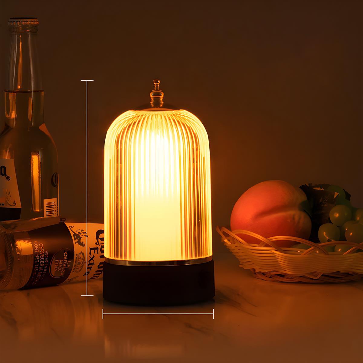 Tafellamp Lantaarn Oplaadbaar Dimbaar Metaal Acryl Zwart Sfeerverlichting Slaapkamer Woonkamer Nachtlamp Touch Vintage