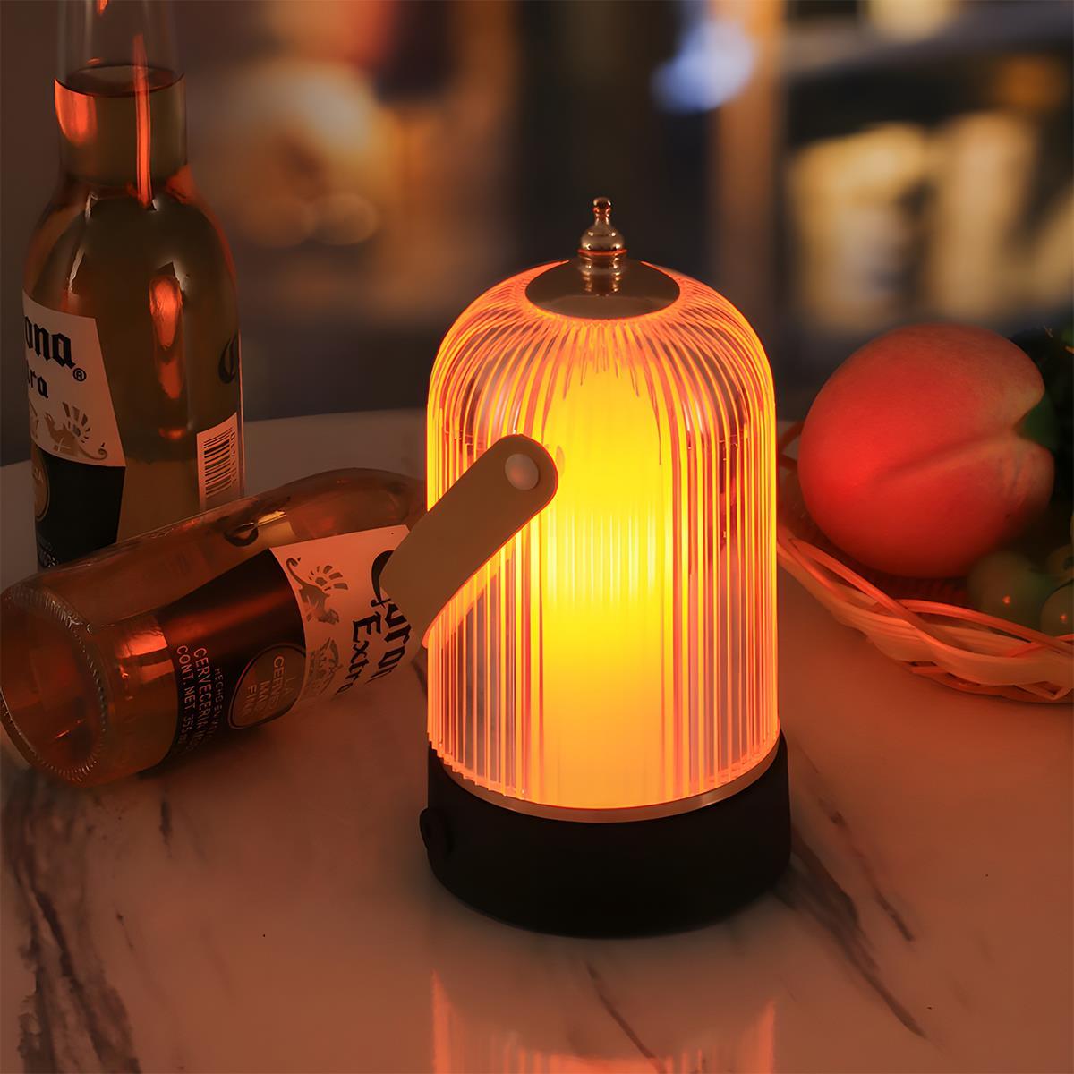 Tafellamp Lantaarn Oplaadbaar Dimbaar Metaal Acryl Zwart Sfeerverlichting Slaapkamer Woonkamer Nachtlamp Touch Vintage