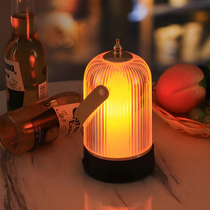 Tafellamp Lantaarn Oplaadbaar Dimbaar Metaal Acryl Zwart Sfeerverlichting Slaapkamer Woonkamer Nachtlamp Touch Vintage