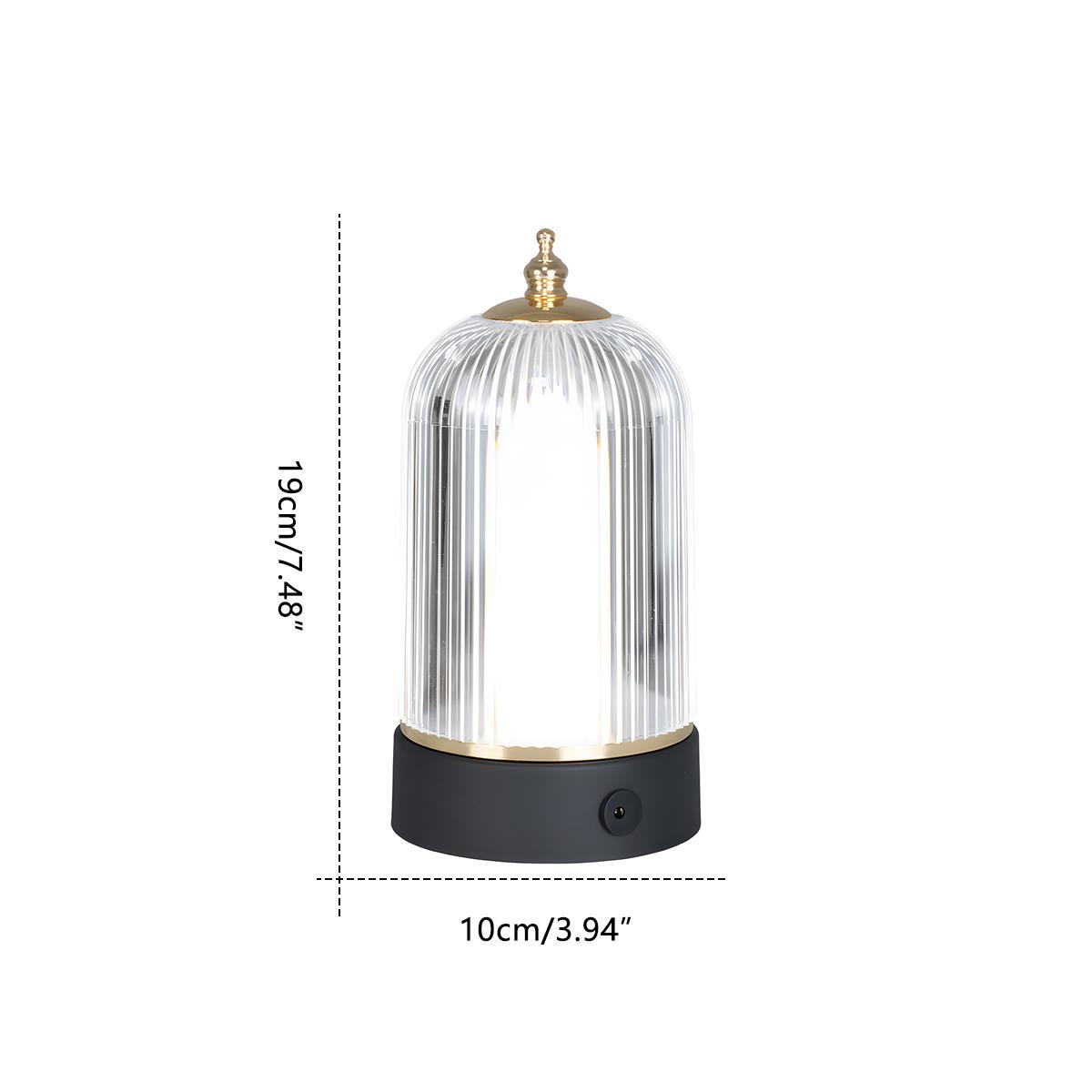 Tafellamp Lantaarn Oplaadbaar Dimbaar Metaal Acryl Zwart Sfeerverlichting Slaapkamer Woonkamer Nachtlamp Touch Vintage