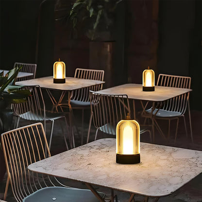 Tafellamp Lantaarn Oplaadbaar Dimbaar Metaal Acryl Zwart Sfeerverlichting Slaapkamer Woonkamer Nachtlamp Touch Vintage