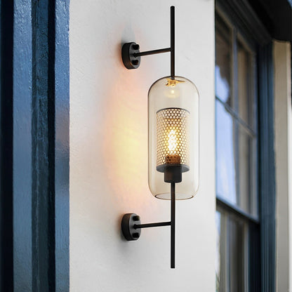 Wandlamp Glas Bol IJzer Brons Slaapkamer Woonkamer E27 Vintage Industrieel Nachtkastlamp Hal
