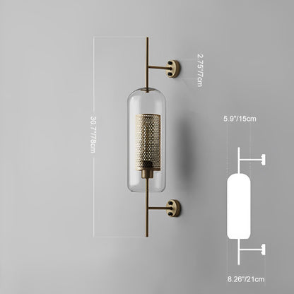 Wandlamp Glas Bol IJzer Brons Slaapkamer Woonkamer E27 Vintage Industrieel Nachtkastlamp Hal