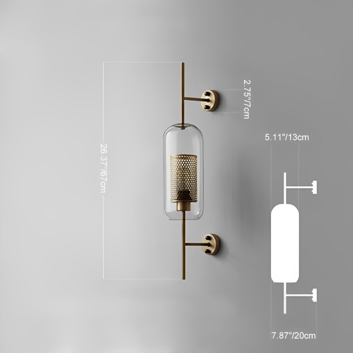 Wandlamp Glas Bol IJzer Brons Slaapkamer Woonkamer E27 Vintage Industrieel Nachtkastlamp Hal