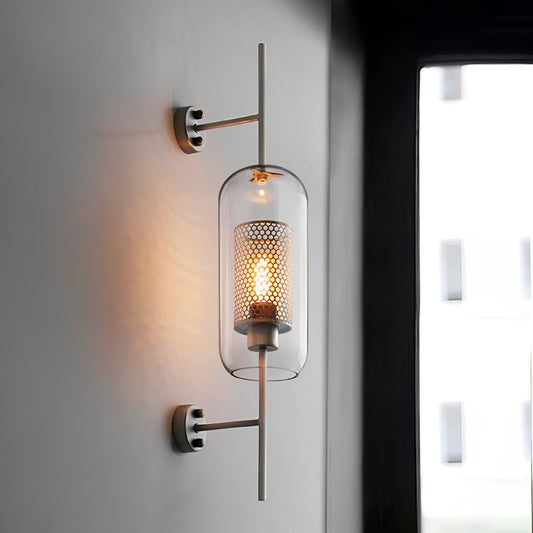 Wandlamp Glas Bol IJzer Brons Slaapkamer Woonkamer E27 Vintage Industrieel Nachtkastlamp Hal