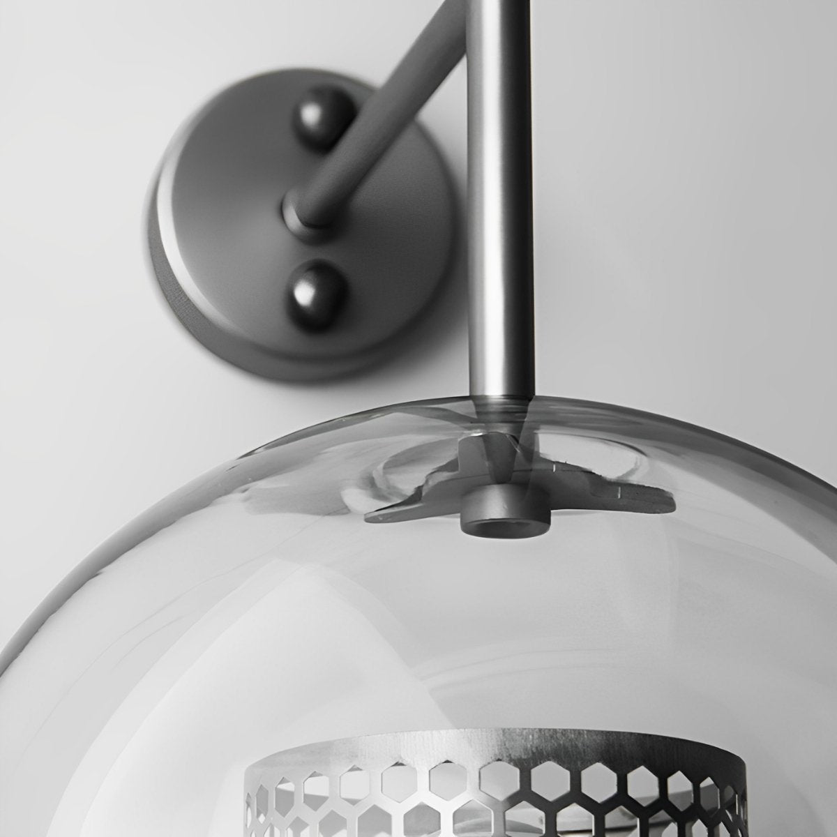 Wandlamp Glas Bol IJzer Brons Slaapkamer Woonkamer E27 Vintage Industrieel Nachtkastlamp Hal