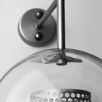 Wandlamp Glas Bol IJzer Brons Slaapkamer Woonkamer E27 Vintage Industrieel Nachtkastlamp Hal