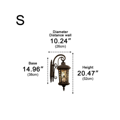 Buitenlamp Vintage Lantaarn Aluminium Bronskleur IP56 E27 Veranda Gevel Klassieke Muurlamp Tuin