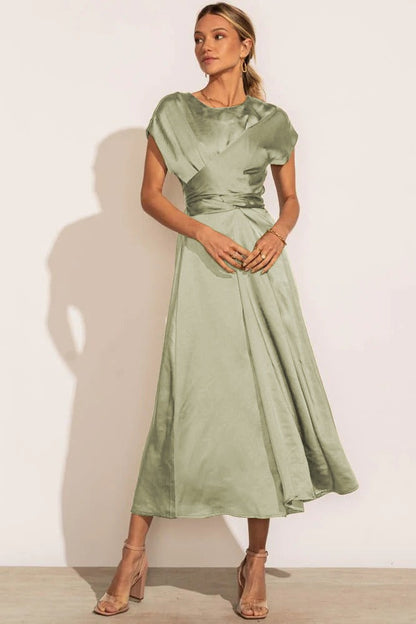 Midi Avondjurk Zwart Elegante Mouwen Formele Jurk