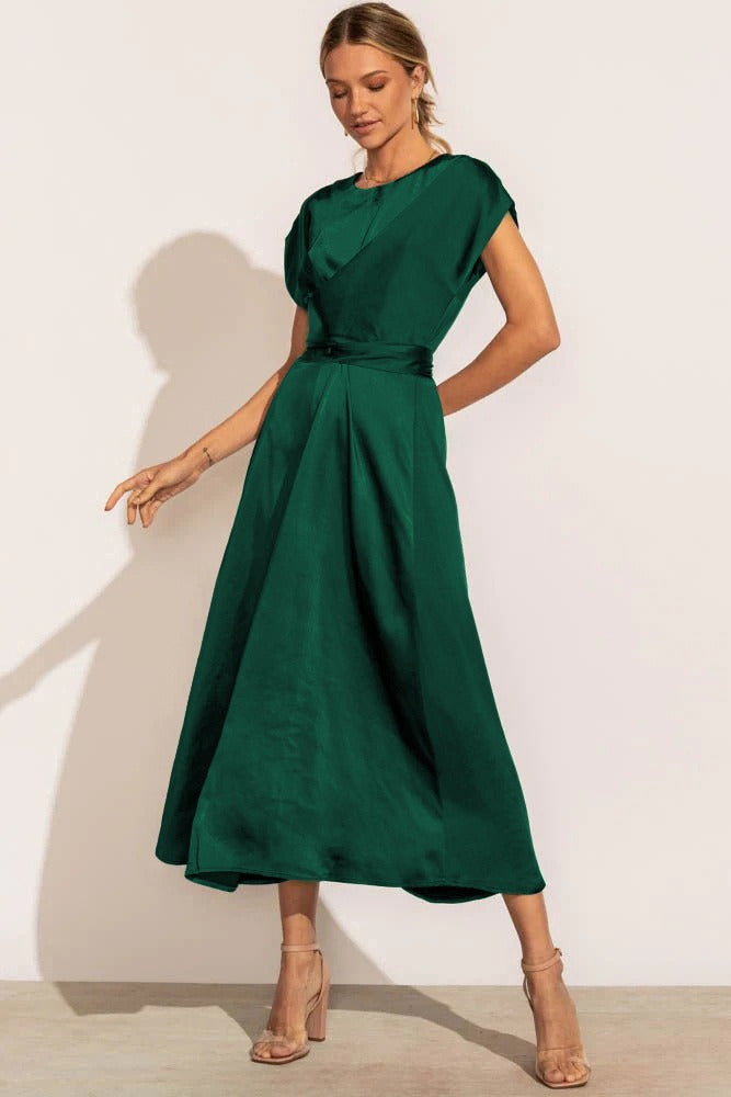 Midi Avondjurk Zwart Elegante Mouwen Formele Jurk