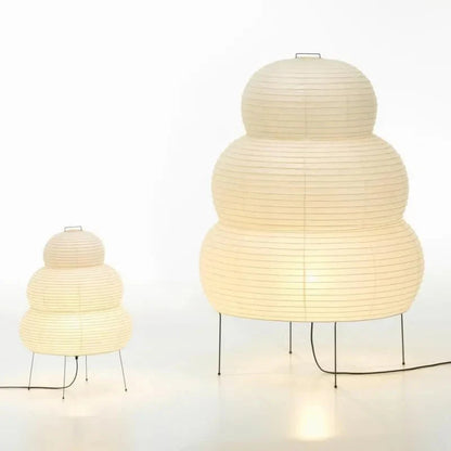 Wabi Sabi Vloerlamp van Rispapier – Kunstnerische Design Lamp met Verstelbaar Statief