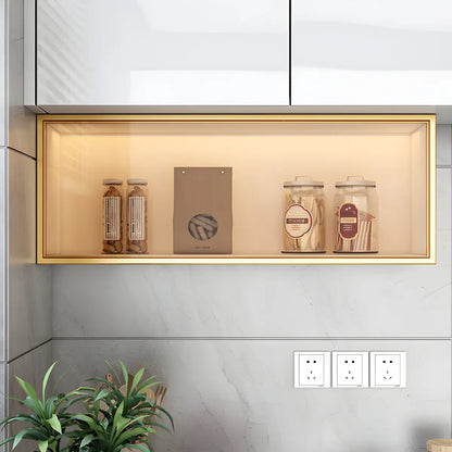 Wandkast Glas Deur Hout Wit Grijs 5 Maten LED Keuken Woonkamer Vitrinekast