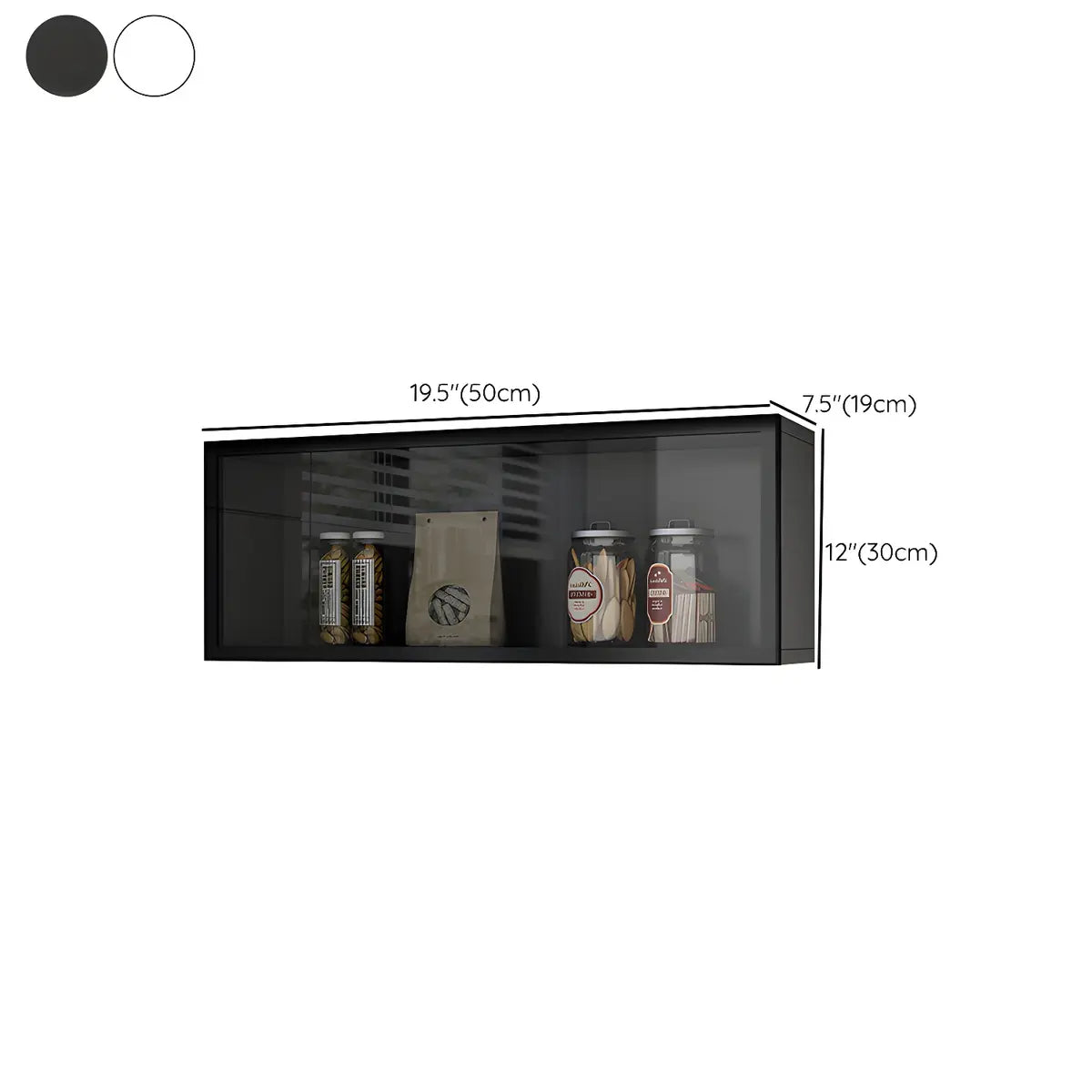 Wandkast Glas Deur Hout Wit Grijs 5 Maten LED Keuken Woonkamer Vitrinekast
