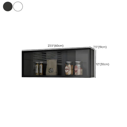 Wandkast Glas Deur Hout Wit Grijs 5 Maten LED Keuken Woonkamer Vitrinekast