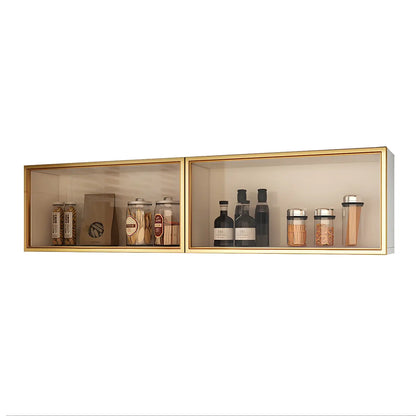 Wandkast Glas Deur Hout Wit Grijs 5 Maten LED Keuken Woonkamer Vitrinekast