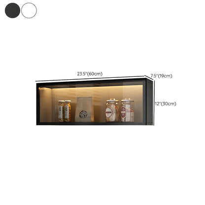 Wandkast Glas Deur Hout Wit Grijs 5 Maten LED Keuken Woonkamer Vitrinekast