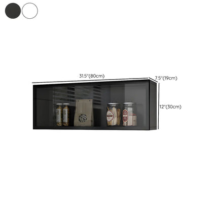 Wandkast Glas Deur Hout Wit Grijs 5 Maten LED Keuken Woonkamer Vitrinekast