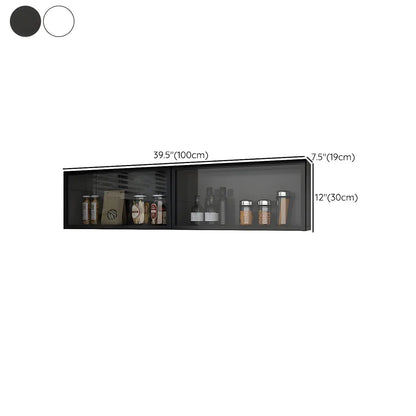 Wandkast Glas Deur Hout Wit Grijs 5 Maten LED Keuken Woonkamer Vitrinekast