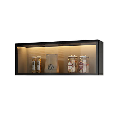 Wandkast Glas Deur Hout Wit Grijs 5 Maten LED Keuken Woonkamer Vitrinekast