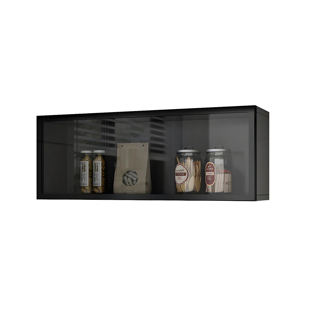 Wandkast Glas Deur Hout Wit Grijs 5 Maten LED Keuken Woonkamer Vitrinekast