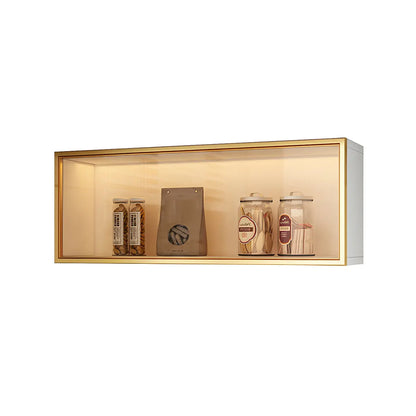 Wandkast Glas Deur Hout Wit Grijs 5 Maten LED Keuken Woonkamer Vitrinekast