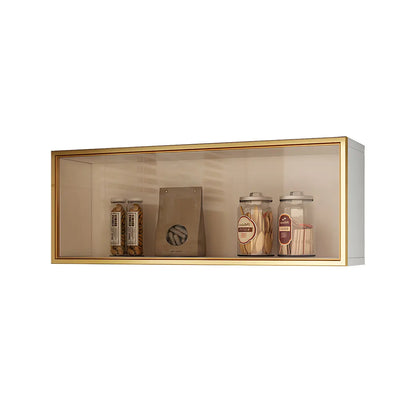 Wandkast Glas Deur Hout Wit Grijs 5 Maten LED Keuken Woonkamer Vitrinekast