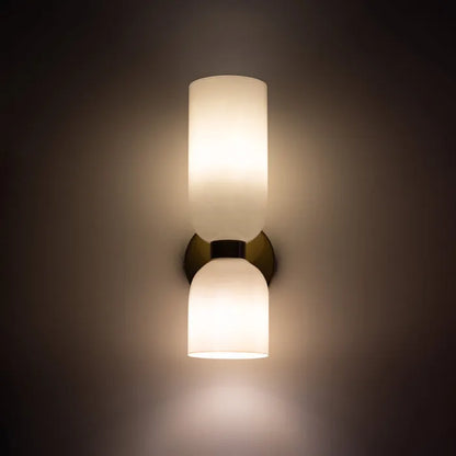 Wandlamp Dubbel Glas IJzer Moderne Wandverlichting Gang Slaapkamer Woonkamer E12