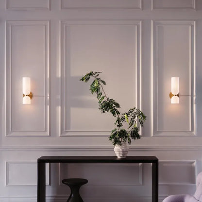 Wandlamp Dubbel Glas IJzer Moderne Wandverlichting Gang Slaapkamer Woonkamer E12